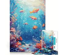 Rompecabezas de Arrecife de Coral Submarino de 1000 Piezas para Adolescentes Juego para estimular la Mente Montaje Firme y Seguro Actividad Divertida para Toda la Familia (50x75cm)