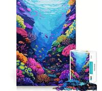 Rompecabezas de arrecifes de Coral Vibrantes,1000 Piezas,Juguete para desarrollar la Capacidad cognitiva,Superficie Lisa y sin Rebabas,Actividad Relajante para Grupos en Interiores (50x75cm)