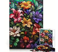 Rompecabezas de arreglos Florales en vidrieras para Adolescentes, 1000 Piezas, Juego de lógica, pasatiempo para el hogar, Corte preciso, Regalo para Festivales 38x26cm