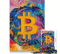 Rompecabezas de Arte Abstracto de Bitcoin de 1000 Piezas para Adultos Fomenta la concentración, desarrolla la Capacidad y aprovecha el Tiempo ¡Que se entrelacen Bien! ¡Sorpresa navideña! (38x52cm)