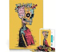 Rompecabezas de Arte Abstracto de Calavera Cyberpunk Original de 1000 Piezas Juguete para ejercitar la Mente Juego Relajante Pieza de colección de Arte de Corte preciso (38x52cm)