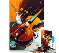 Rompecabezas de Arte Abstracto de violín de 1000 Piezas para Adultos Juguete Que desafía la Mente Corte preciso alineación Actividad Divertida para Toda la Familia (38x26cm)
