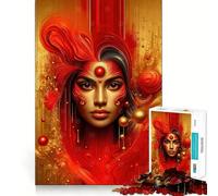 Rompecabezas de Arte Abstracto Rojo para Adultos, 1000 Piezas, para Fortalecer la Memoria, Divertido Montaje de imágenes, Coleccionable (50x75cm)