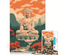 Rompecabezas de Arte Budista Vintage Retro de 1000 Piezas Juego Think Boost Cierre hermético Sin Piezas Sueltas Desafío Interactivo para el Cerebro en casa (50x75cm)