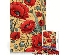 Rompecabezas de Arte cubista con Semillas de Amapola roja para Adolescentes, 1000 Piezas, Juguete Inteligente para aliviar el estrés, Borde Afilado, Regalo de cumpleaños (50x75cm)