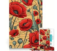 Rompecabezas de Arte cubista con Semillas de Amapola roja para Adolescentes, 1000 Piezas, Juguete Inteligente para aliviar el estrés, Borde Afilado, Regalo de cumpleaños (50x75cm)