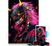Rompecabezas de Arte Cyberpunk con máscara Oni, 1000 Piezas, para Adolescentes, Desarrollo de la Mente, diversión Familiar, Bordes precisos, Regalo Memorable (50x75cm)