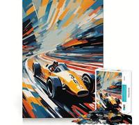 Rompecabezas de Arte de Autos de Carreras Vintage 1000 Piezas Divertido de Calidad Profesional Ideal para desarrollar la Memoria y estimular la Mente Actividad Mental (38x26cm)