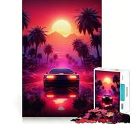 Rompecabezas de Arte de Autos Retro de 1000 Piezas para Adolescentes Pure Logic Toy Gentle Relax Clean Cut Fine Art Piece (38x52cm)