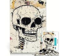 Rompecabezas de Arte de Calaveras con grafitis Originales, 1000 Piezas, Juguete para ejercitar la Mente, Juego Relajante, Pieza de colección de Arte de Corte preciso (38x26cm)