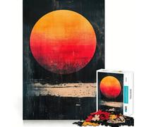 Rompecabezas de Arte de círculos Rojos y Naranjas de 1000 Piezas para Adolescentes Ayuda a Mejorar la Memoria Fácil de Usar Bordes limpios Sorpresa navideña (38x52cm)