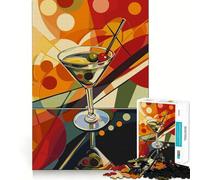 Rompecabezas de Arte de cóctel Martini Retro para Adultos, 1000 Piezas, Grupo de Habilidad Mental, colección Joy Quality Edge Art (38x26cm)