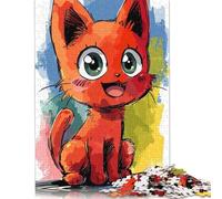 Rompecabezas de Arte de Gatito juguetón, Actividad Divertida para el hogar, Rompecabezas de cartón Premium para Adultos, Adolescentes, Regalos para el Día del Padre, 1000 Piezas (26 x 38 cm)