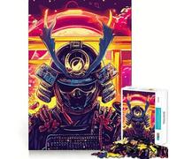 Rompecabezas de Arte de Guerrero samurái de 1000 Piezas para Adolescentes Juguete para desarrollar la lógica y el Sentido del Humor Pasatiempo Relajante Bordes Suaves Regalo Premium (50x75cm)
