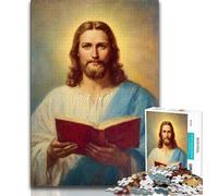 Rompecabezas de Arte de Jesús de 1000 Piezas para Adolescentes, Ayuda a ejercitar el Cerebro, Juguetes adictivos para Cultivar la Paciencia y la interacción Entre Padres e Hijos, 38x26cm