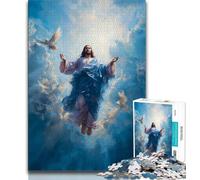 Rompecabezas de Arte de Jesús de 1000 Piezas para Adultos, Ideal para Pasar el rato en casa Cada Pieza es única Un Juego desafiante y Divertido para Toda la Familia (50x75cm)