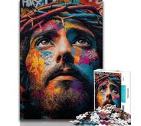 Rompecabezas de Arte de Jesús de 1000 Piezas para Adultos y Adolescentes Alivia el estrés, un desafío difícil y fomenta el Amor en Pareja 75x50cm