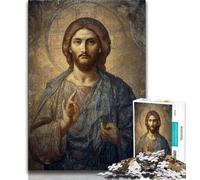 Rompecabezas de Arte de Jesús para Adultos 1000 Piezas, Juguetes educativos para el Aprendizaje, Juegos Familiares con póster a Juego y Hoja de Trivia 38x26cm