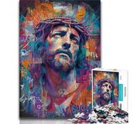 Rompecabezas de Arte de Jesús para Adultos y Adolescentes, 1000 Piezas, Ideal para Pasar el Tiempo Libre en casa, con póster a Juego y Hoja de Trivia de 38x26cm