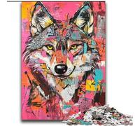 Rompecabezas de Arte de Lobo para Adultos, 2000 Piezas, Apto para Mayores de 14 años Decoración de Pared, Regalo de cumpleaños y único (70x100cm)