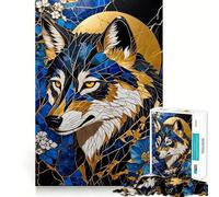 Rompecabezas de Arte de Lobos para Adolescentes,1000 Piezas,Juego para desarrollar la Mente,Cortado con láser para un Tiempo de Entrenamiento Mental Tranquilo casa (38x52cm)