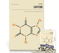 Rompecabezas de Arte de moléculas de cafeína para Adultos,1000 Piezas,para una Memoria nítida,Entretenimiento Tranquilo,Bordes limpios,Regalo de cumpleaños (38x52cm)