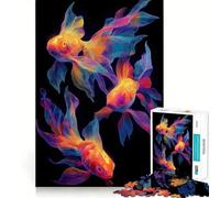 Rompecabezas de Arte de Peces Dorados neón para Adolescentes, 1000 Piezas, Juguete de lógica, diversión Casual, Corte de precisión, Regalo conmovedor (50x75cm)