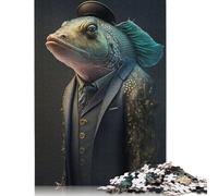 Rompecabezas de Arte de Peces Vintage, Juego Familiar desafiante, 100% cartón Reciclado, Ideal para Adultos y niños, Regalo de cumpleaños, 1000 Piezas (75 x 50 cm)