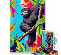 Rompecabezas de Arte de Perezoso en la Jungla de 1000 Piezas para Adolescentes Mejora la Memoria Tiempo Libre Corte sólido Artículo de Santa Claus 38x52cm