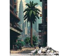 Rompecabezas de Arte de píxeles de Kuala Lumpur, desafío difícil, 100% cartón Reciclado, Ideal para Adultos y Adolescentes, 1000 Piezas (26 x 38 cm)
