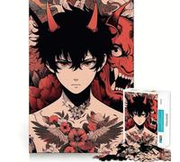 Rompecabezas de Arte de Tatuajes de Demonios de Anime para Adolescentes,1000 Piezas,Divertido Juego de Memoria,Superficie Lisa sin Rebabas,Regalo de cumpleaños,Juguete para ejercitar la Mente
