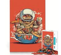 Rompecabezas de Arte de tazón de Ramen para Adultos, 1000 Piezas, Juguete de lógica Pura, Actividad para el hogar, Corte Limpio, Bonito Regalo (38x26cm)