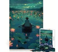 Rompecabezas de Arte de un niño remando en un Bote,1000 Piezas para Adolescentes,para desarrollar la Memoria,Actividades recreativas Ligeras,Bordes nítidos,Regalo de Temporada (38x26cm)