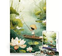 Rompecabezas de Arte de un niño remando en un Bote,1000 Piezas para Adultos,estimula la Memoria,diversión Tranquila,Corte de Calidad,Bonito Regalo (50x75cm)