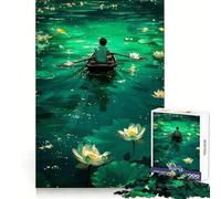 Rompecabezas de Arte de un niño remando en un Bote para Adultos,1000 Piezas,para memorizar,para un Entretenimiento Tranquilo,con Bordes limpios, cumpleaños (38x26cm)