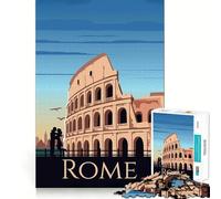 Rompecabezas de Arte de Viaje de Roma, Italia, para Adultos, 1000 Piezas, Juego Mental, Juguete para aliviar la ansiedad, Arte de Corte preciso, Coleccionable (50x75cm)