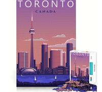 Rompecabezas de Arte de Viaje de Toronto, Ontario para Adultos, 1000 Piezas, para Mejorar la Memoria, el Tiempo Libre, Bordes precisos, Regalo para Festivales 38x26cm