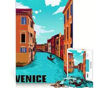 Rompecabezas de Arte de Viaje de Venecia,Italia,1000 Piezas,Juego de Memoria Mental,Corte de Alta precisión,Manualidades,desafío Cerebral Interactivo para el hogar (50x75cm)