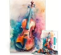 Rompecabezas de Arte de violín en Acuarela 1000 Piezas Juguete para desarrollar la Capacidad cognitiva Superficie Lisa y sin Rebabas Actividad Relajante para Grupos en Interiores (38x26cm)