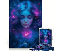 Rompecabezas de Arte del Signo Zodiacal Virgo de 1000 Piezas para Adolescentes Mejora la concentración Pasatiempo Relajante Cierre Seguro Bonito Regalo (38x26cm)