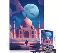 Rompecabezas de Arte del Taj Mahal de la India para Adolescentes, 1000 Piezas, Juguete Inteligente, Juego Relajante, Corte Suave, Regalo increíble 38x52cm