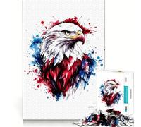 Rompecabezas de Arte en Acuarela del águila Americana,1000 Piezas,estimulación cognitiva,Piezas sin Rebabas,Corte Limpio,Juguete de Entretenimiento para Interiores (50x75cm)