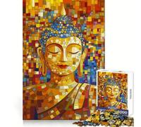 Rompecabezas de Arte Estilo Mosaico de Buda para Adultos,1000 Piezas,Actividad de Ocio para el Bienestar Cerebral,Cierre, Sorpresa de cumpleaños (50x75cm)