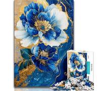 Rompecabezas de Arte Floral Morado y Verde Azulado para Adolescentes, 1000 Piezas Ayuda a ejercitar el Cerebro Juguetes adictivos para Cultivar la Paciencia Un Gran Regalo 38x26cm