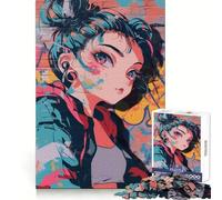 Rompecabezas de Arte Graffiti de Chica Anime de 1000 Piezas para Adolescentes Potencia la Mente, Disfruta en Silencio, Bordes Uniformes, Regalo navideño (38x52cm)