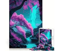 Rompecabezas de Arte japonés con diseño de Flores de Cerezo para Adultos,1000 Piezas,Actividad de Ocio para el Bienestar Cerebral,Cierre, Sorpresa de cumpleaños (50x75cm)