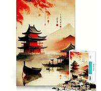 Rompecabezas de Arte japonés de Castillo Vintage para Adultos,1000 Piezas,Juego Think Boost,Estructura de Encaje precisa,fácil de Aprender,diversión para Toda la Familia (50x75cm)