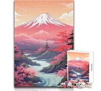 Rompecabezas de Arte japonés de cerezos en Flor para Adolescentes, 1000 Piezas, solución de Problemas, Educativo, Divertido, Maravilloso y considerado Regalo, tamaño 38x26cm