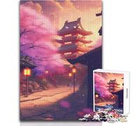 Rompecabezas de Arte japonés de cerezos en Flor para Adolescentes, 1000 Piezas, solución de Problemas, Educativo, Divertido, Maravilloso y considerado Regalo, tamaño 50x75cm