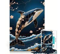 Rompecabezas de Arte Kintsugi de Orca de 1000 Piezas para Adolescentes Juguete para desarrollar la Mente Diseño Divertido y Relajante armar (38x52cm)